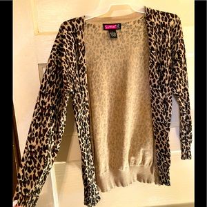 Long sleeve Cardigan-Cheetah size Large